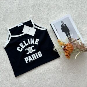 여성용 셀린느 PARIS 탱크 탑