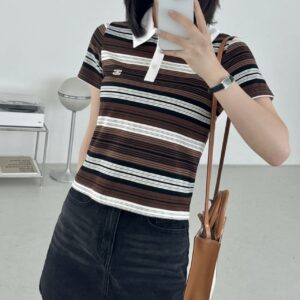 셀린느 스트라이프 카라 티셔츠
