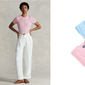 폴로랄프로렌 케이블 숏 슬리브 스웨터파스텔 (2color)