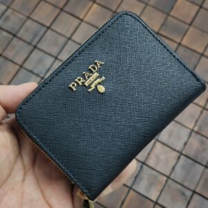 [130번] 프라다 사피아노 카드 중지갑 블랙