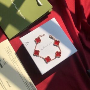 [Vancleef &arpels] 반클리프 아펠 알함브라 5모티브 팔찌 (레드)
