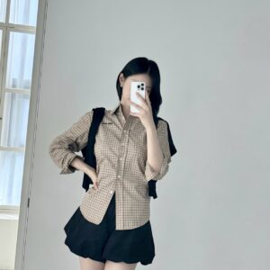 미우미우 여성 체크셔츠