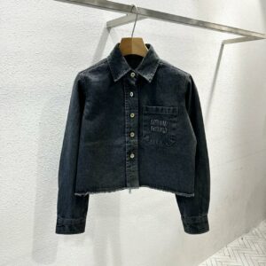미우미우 흑청 데님 자켓