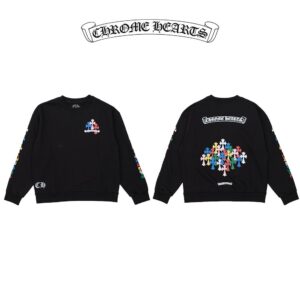 크롬하츠 멀티컬러 크로스 맨투맨(블랙)