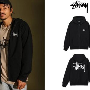스투시 베이직 후드집업 블랙
